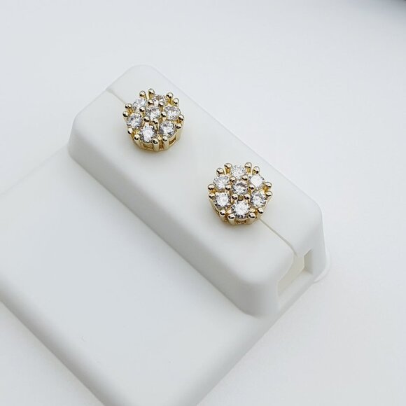 "14K Gold Plated Cubic Zircon Earrings, INUS1BR137 - Picture 7 of 9